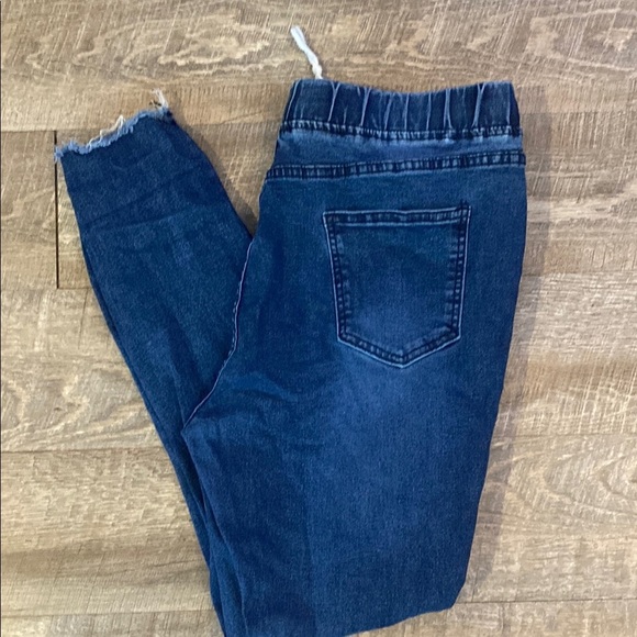 Dark Blue Distressed Denim Women's Jeggings XXL - Picture 1 of 5